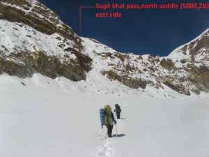 gupt khal pass east side north saddle couloir