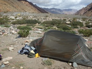 A tent place near the Refugio Real de la Cruz 