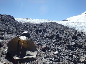 The edge of the penitente glacier East Marmolejo